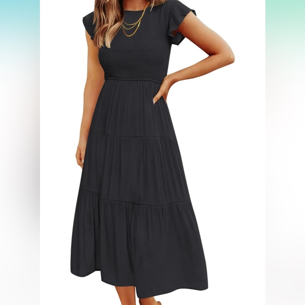 Black midi dress